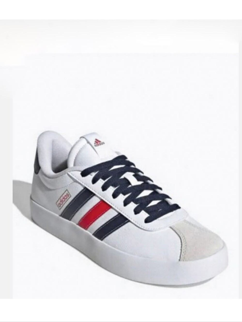NIB Adidas White Leather and Suede Retro VL Court Sneakers 9